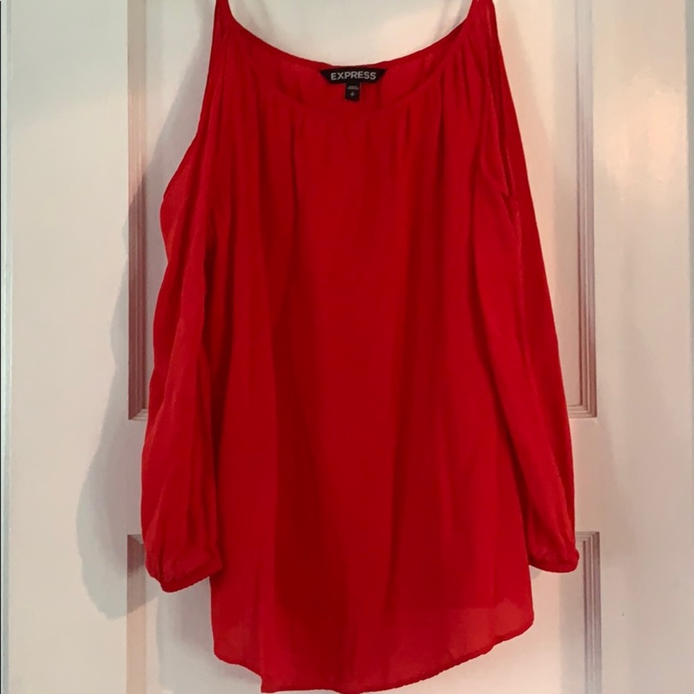 Express Red Cut-Out Top